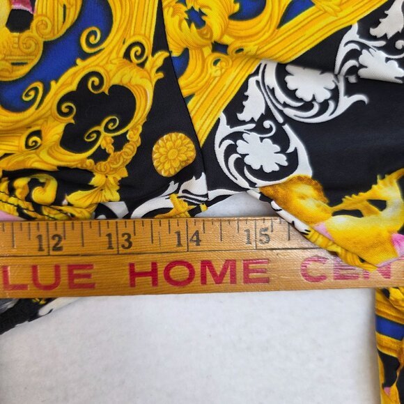 Timing Long Sleeve Rear Tie Baroque Crop Top L Vintage Designer Aesthetic Angel - Picture 7 of 9